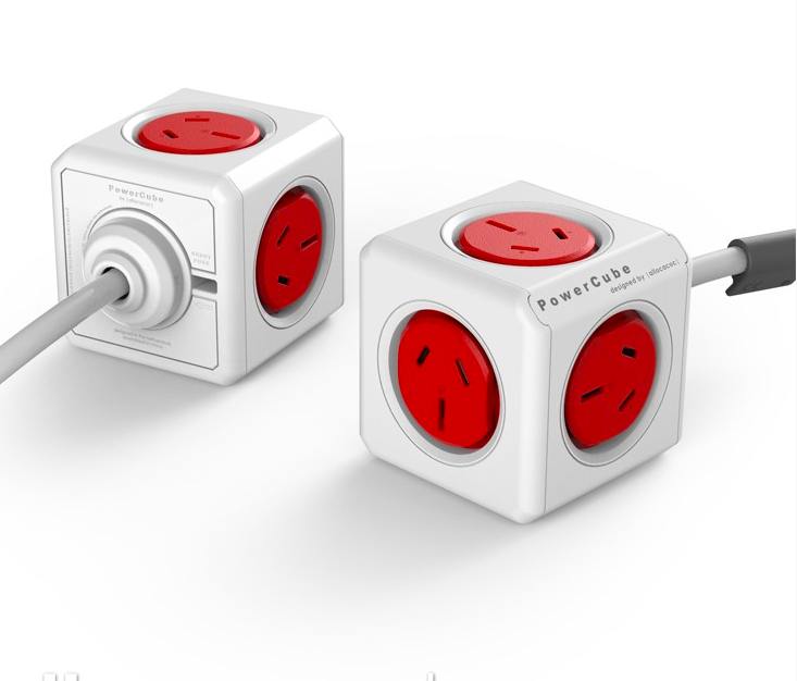 ALLOCACOC POWERCUBE Extended Red-5 Outlets, 3M