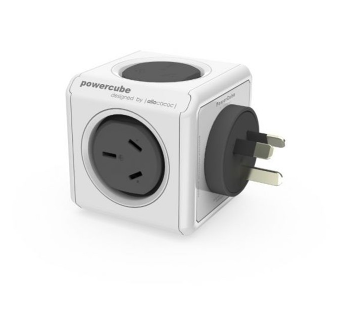 ALLOCACOC POWERCUBE OUTLET X 2 USB X 2 surge Grey