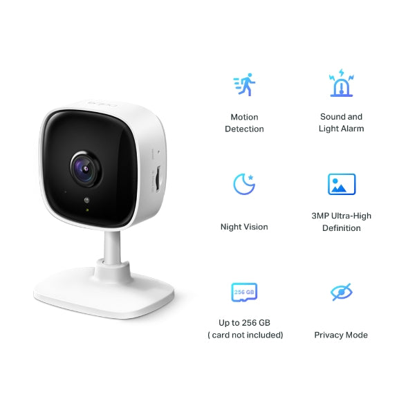 TP-Link Tapo C110 Indoor Home Security Wi-Fi Camera, 3MP, Power : AC adapter