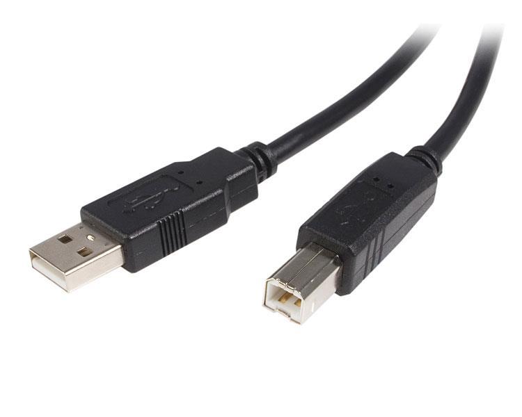 USB 2.0 Certified Cable A-B 5m Black Metal Sheath UL Approved
