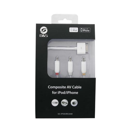 Audio/Video Cable with USB for iPod / iPhone / iPad 1.5m