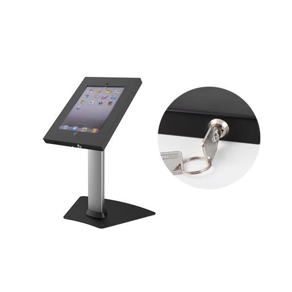 Bracom Anti-Theft Secure Enclosure Countertop Stand iPads - Black with Adjustable Height Function