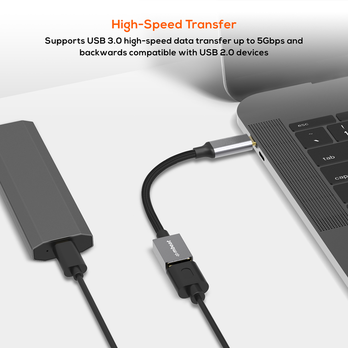Mbeat Tough Link USB-C to USB 3.0 Adapter - Space Grey