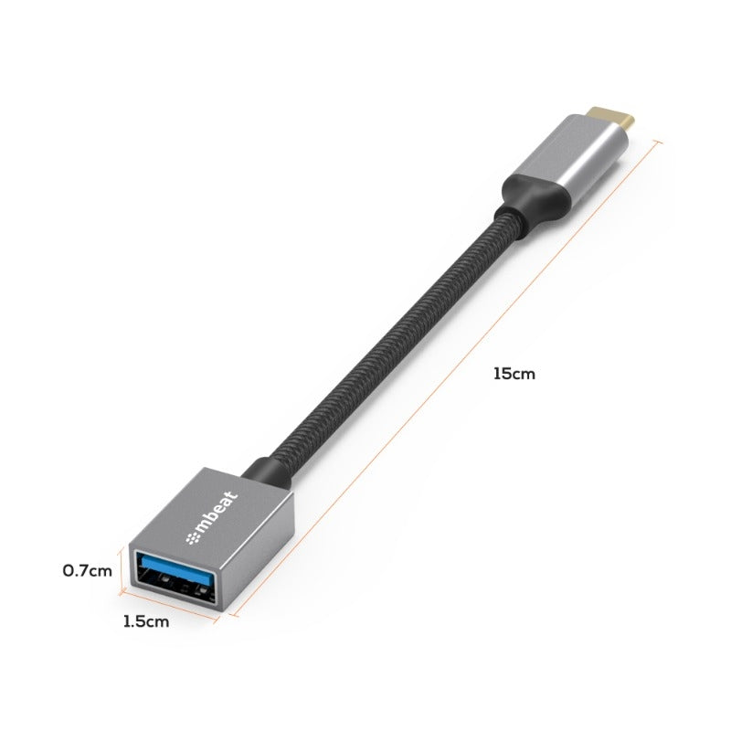 Mbeat Tough Link USB-C to USB 3.0 Adapter - Space Grey