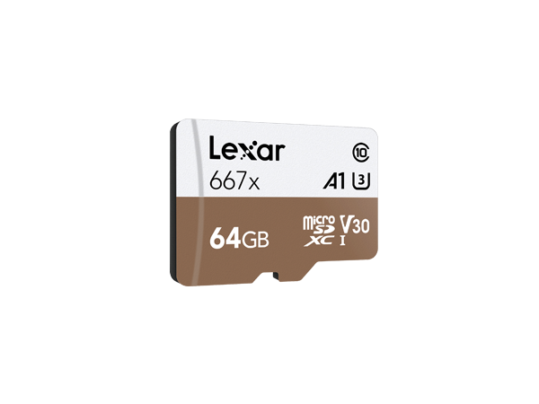 Lexar 64GB MicroSD Class 10, UHS-I (U3), V30, up to 100MB/s read / 90MB/s write