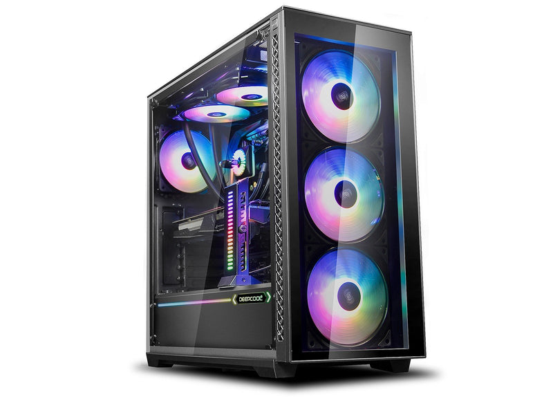 Deepcool Matrexx 70 RGB fan x3 ATX Minimalist Tempered Glass. Mid Tower Case