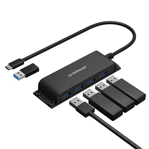mbeat Mountable 4-Port USB-C Hub