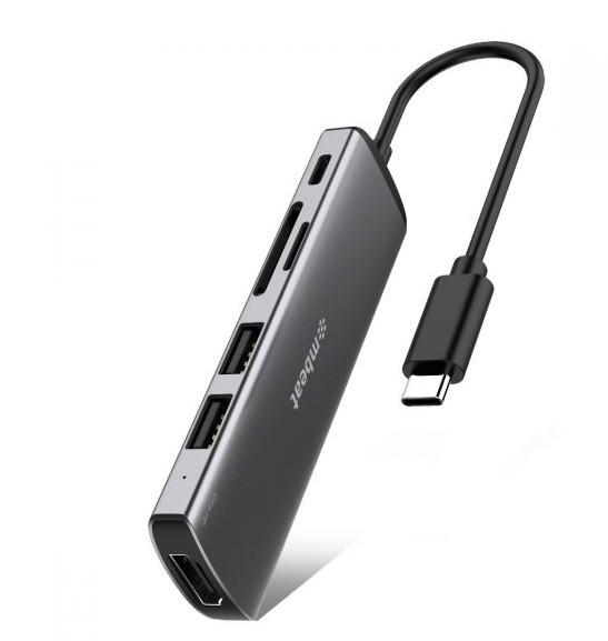 Mbeat Elite X6 6-in-1 Multifunction USB-C Hub with USB-C PD 60W, HDMI, SD, MicroSD and USB 3.0