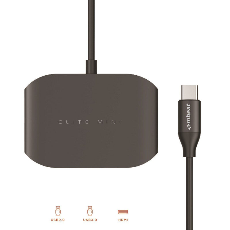 mbeat Elite Mini USB-C Multi-port Adapter (HDMI + USB 3.0Ã—1 + USB 2.0Ã—1)