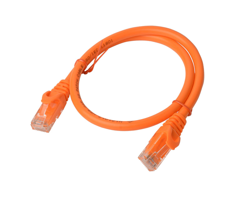 Cat 6a UTP Ethernet Cable, Snagless - 0.5m (50cm) Orange