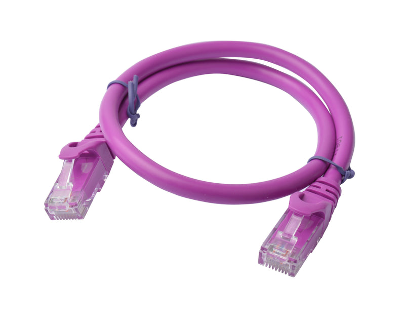 Cat 6a UTP Ethernet Cable, Snagless - 0.5m (50cm) Purple