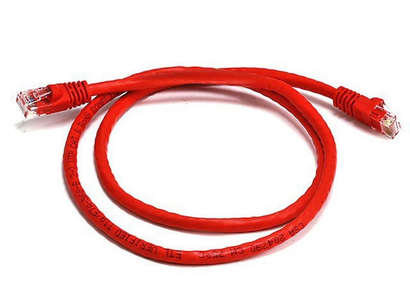 Cat 6a UTP Ethernet Cable, Snagless - 0.25m (25cm) Red