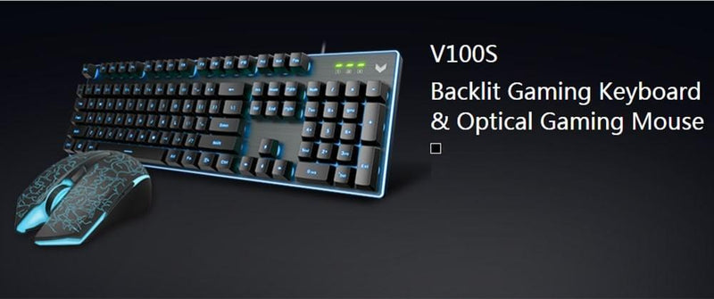 Rapoo V100S backlit gaming keyboard & gaming mouse