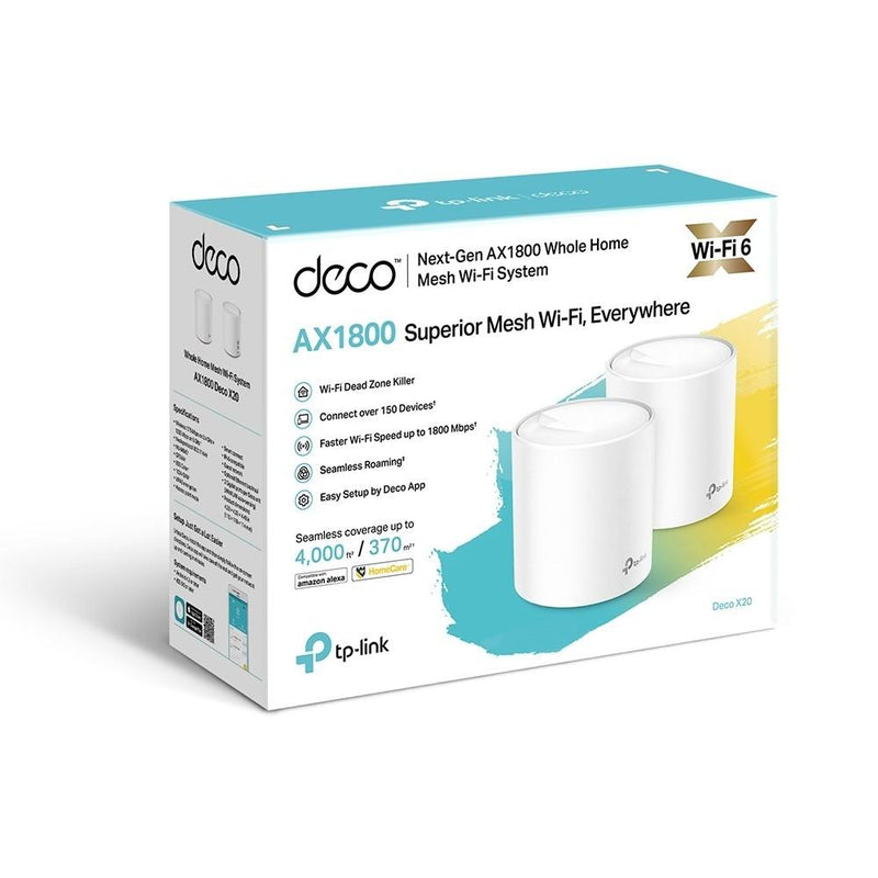 TP-Link Deco X20 Wi-Fi 6 Whole-Home Mesh System - 2 Pack
